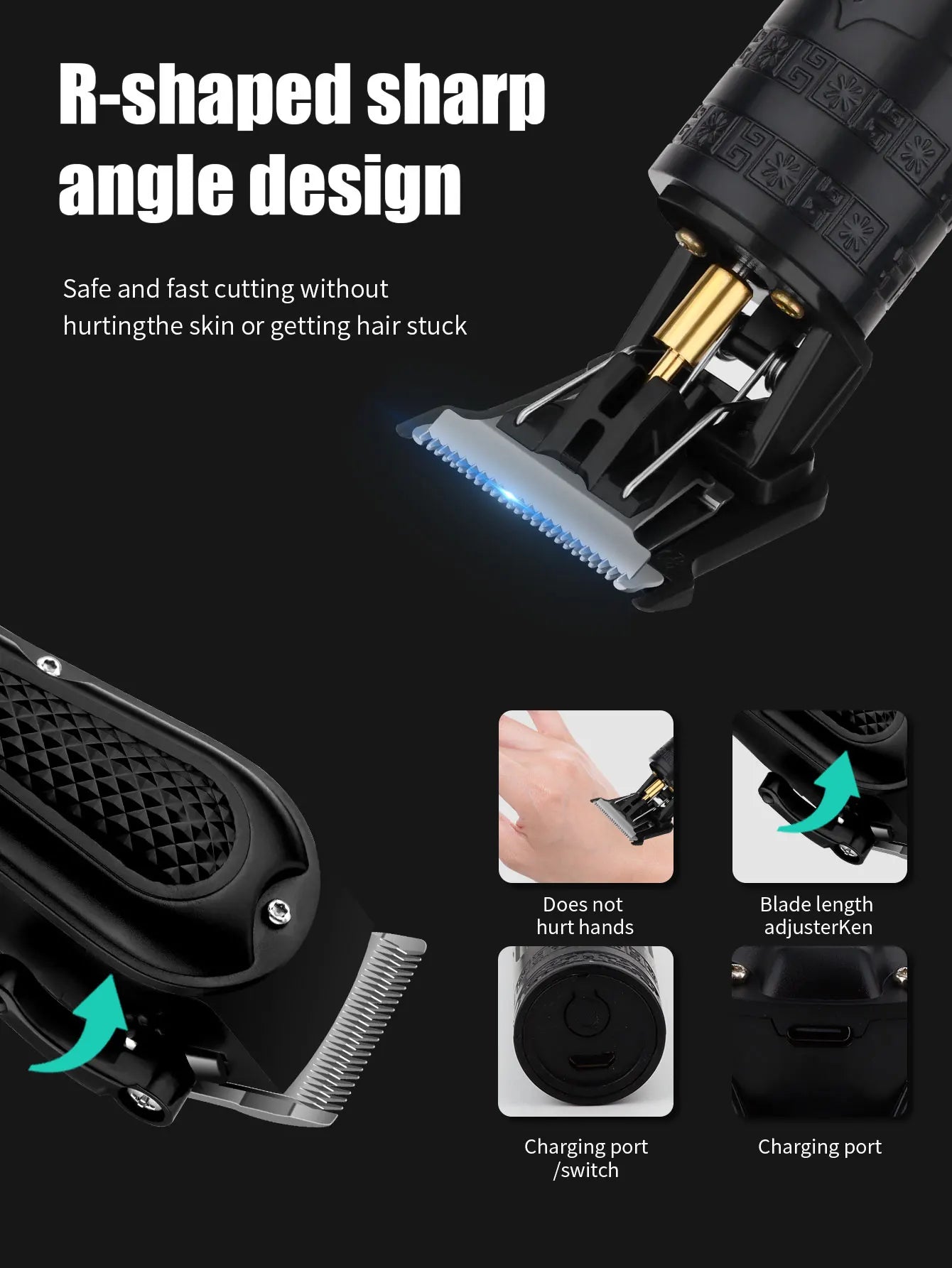 Hiena 212 Professional Hair Cutter Mans Hair Clipper Set Metal Electric Cordless Hair Trimmer for Barber LCD Display Hair Cutt