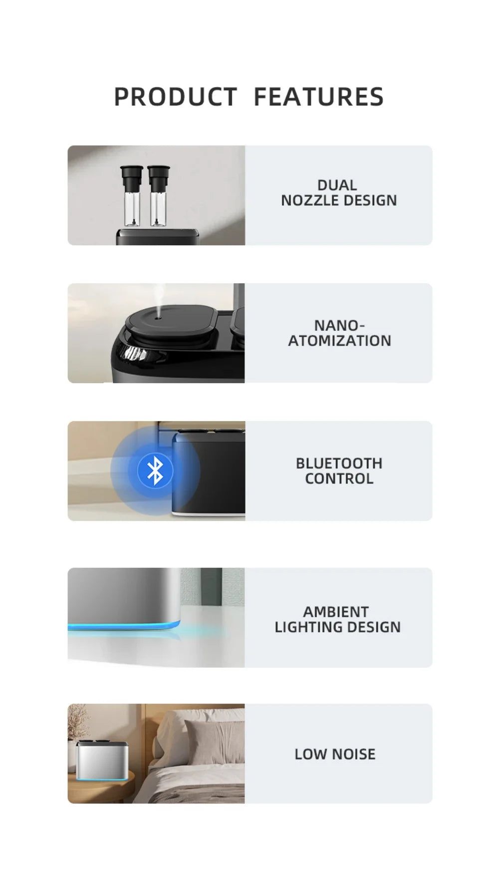 Electric Smell For Home Dual Nozzle Aroma Diffuser Electric Smell Distributor Bluetooth Control Essential Oil Diffuser No Water