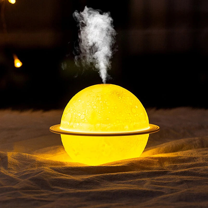 Moon Air Diffuser 880ML Aroma Spreader Ultrasonic Portable Air Humidifier USB Air Shooter Full Moon Light Night Home Decor