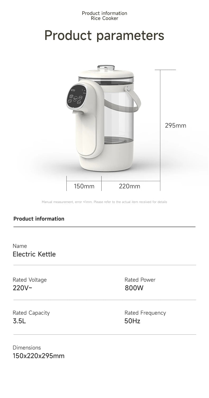 Electric Kettle 3.5L Temperature Control Water Boiler Thermo Pot 24H Keep Warm Hot Water Dispenser with Digital Display for Baby