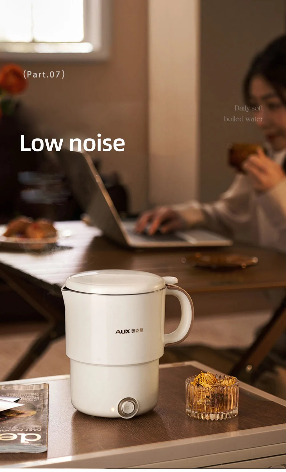 800ml Foldable Electric Kettle, Portable Cooking Pot, Multi Stove Travel Kettle, Tea Pot, Heating Cup, 304 Stainless Steel Slow