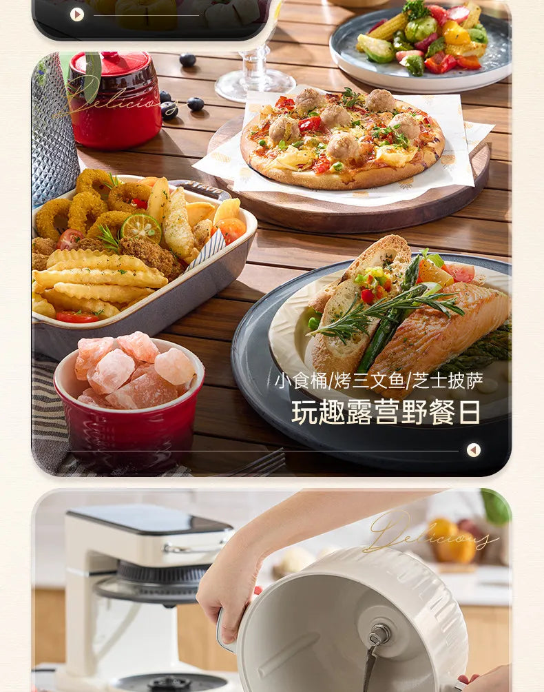 Household Multifunctional Stand Mixer Pasta Maker Dough Kneader Meat Grinder Air Fryer Food Processor