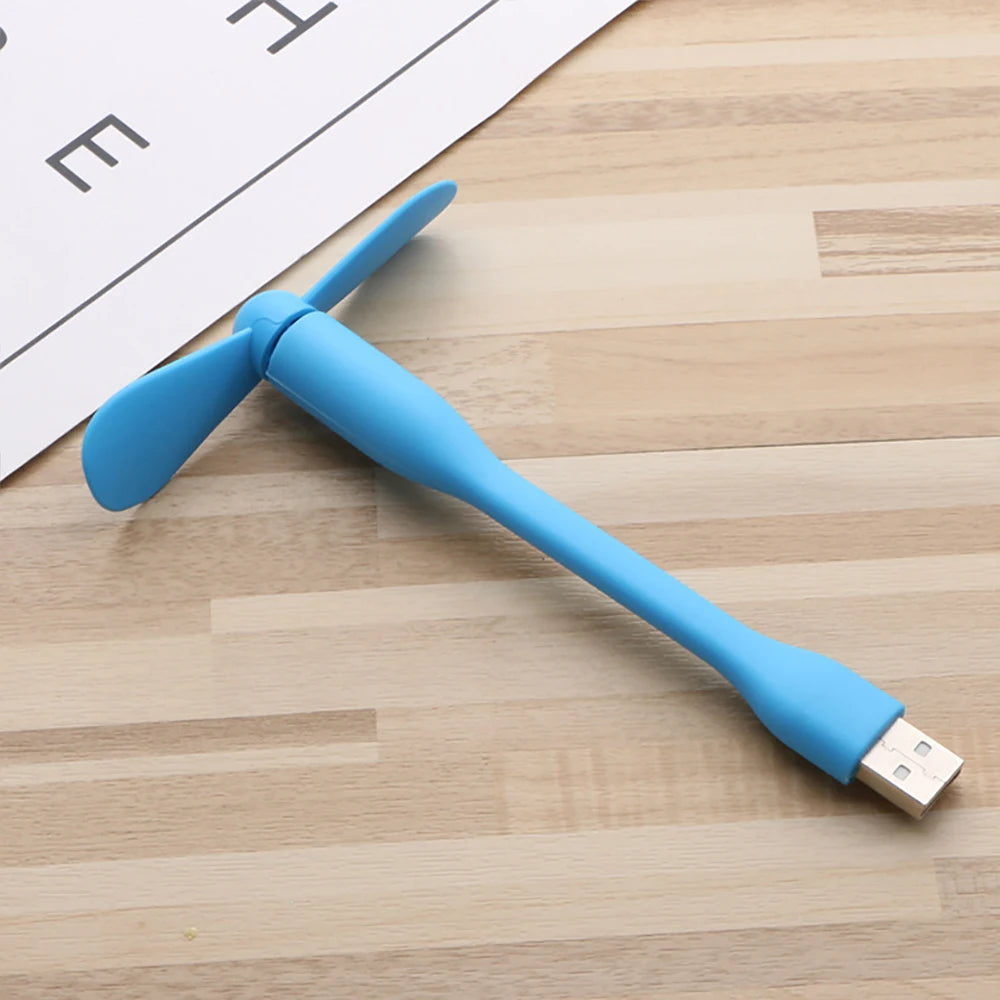 USB Small Fan Flexible Bendable Fan For Power Bank Laptop PC AC Charger Portable Hand Cool Mini Fan For Computer Summer Gadgets