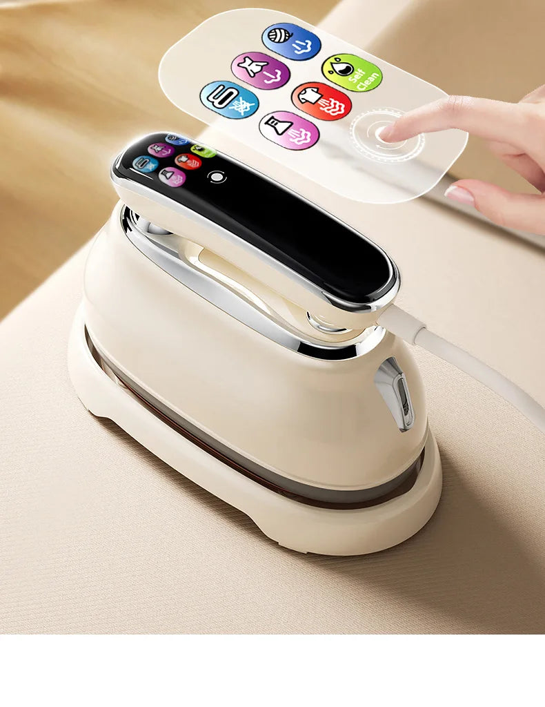 EU Handheld Steam Iron 2026 New Smart LED Digital Display Home Travel Portable Steam Iron 1200W High Power Handheld Hanging Iron