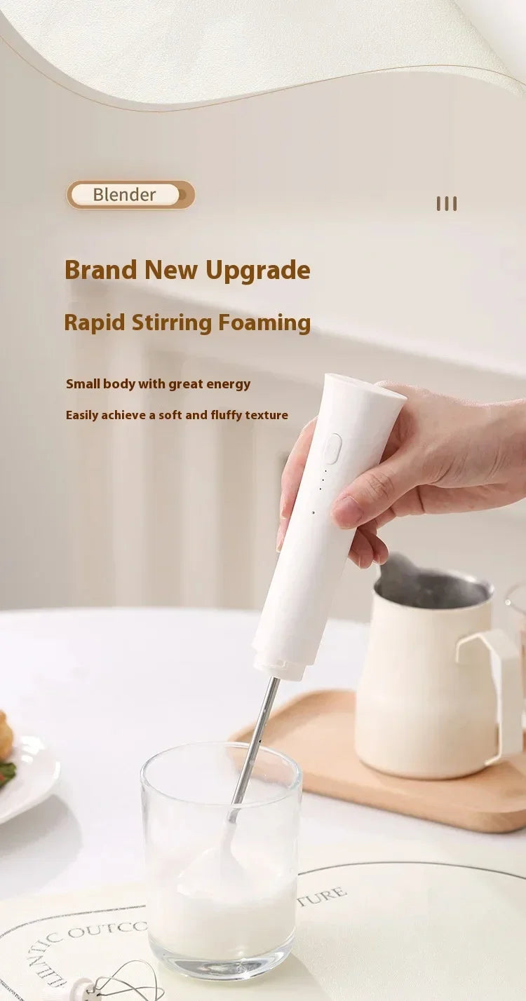 1ps Hot Selling Household Kitchen Small and Convenient Egg Beater Handheld Electric Charging Model Milk Frother Coffee Stirrer