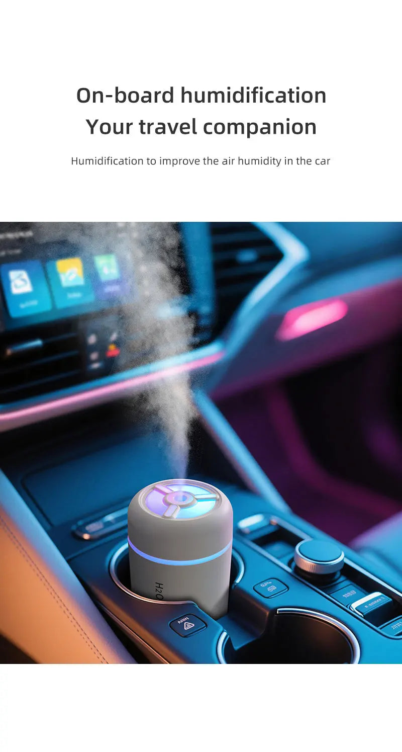 2025 New Portable Colorful Humidifier for Car Home USB Mini Air Humidifier with LED Night Light Silent Ultrasonic Humidifier