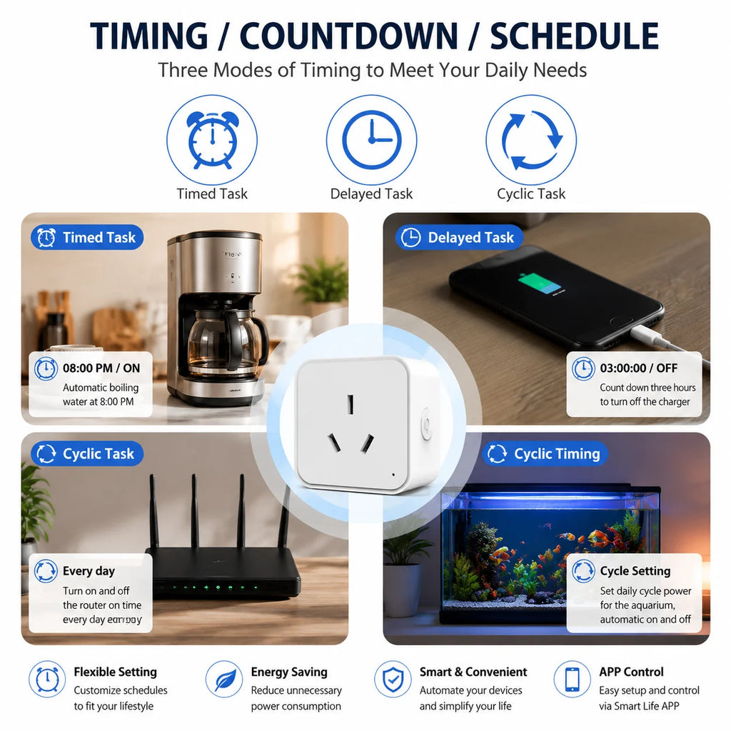 Melery Tuya Smart Socket Power Socket Argentina WiFi intelligent Outlet AU Plug Wireless Voice Remote Timer by Aleax Google Home
