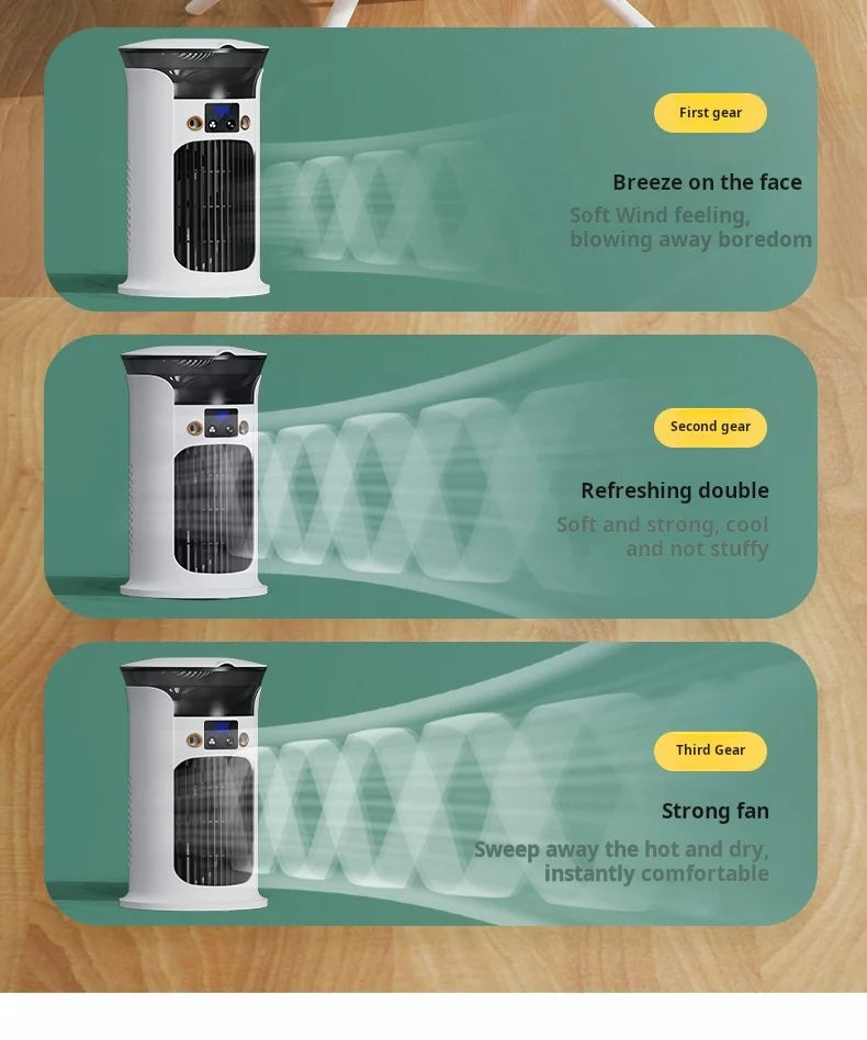 Portable Desktop Cold Air Fan USB Mini Home Use Multi-Function Air Conditioner Fan for Personal Cooling
