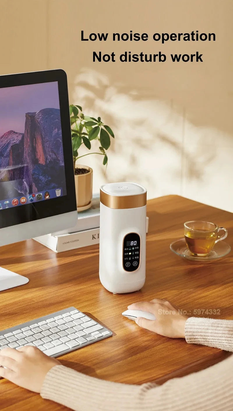 650ml Electric Kettle Portable Travel Boiled Water Pot Heating Cup Office Temperature Control Teapot Auto Keep Warm Cup 400W