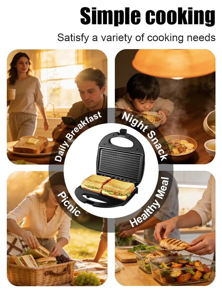 Sandwich Maker Sonifer SF-6068 800W Electric Grill Non Stick Plate Toastie Maker Thermostat Control Home Kitchen