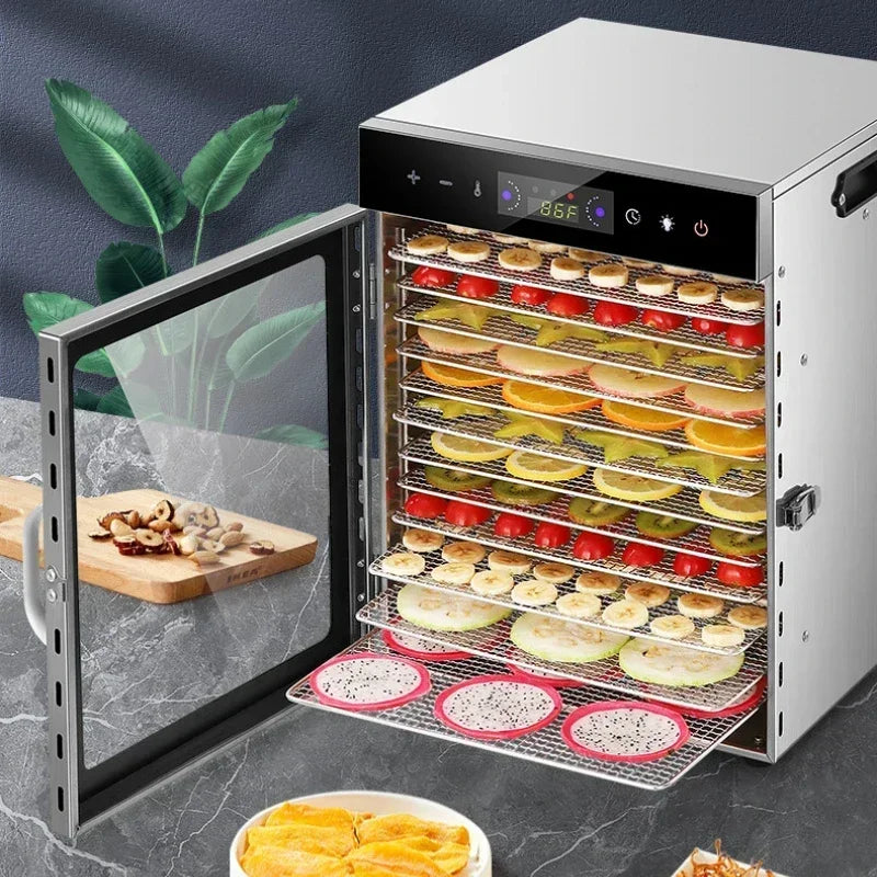 6/8/12/18 Layers Home Fruit Air Dryer Vegetable Snacks Meat Medicinal Materials Fruit Smart and Commercial Food Dehydrator