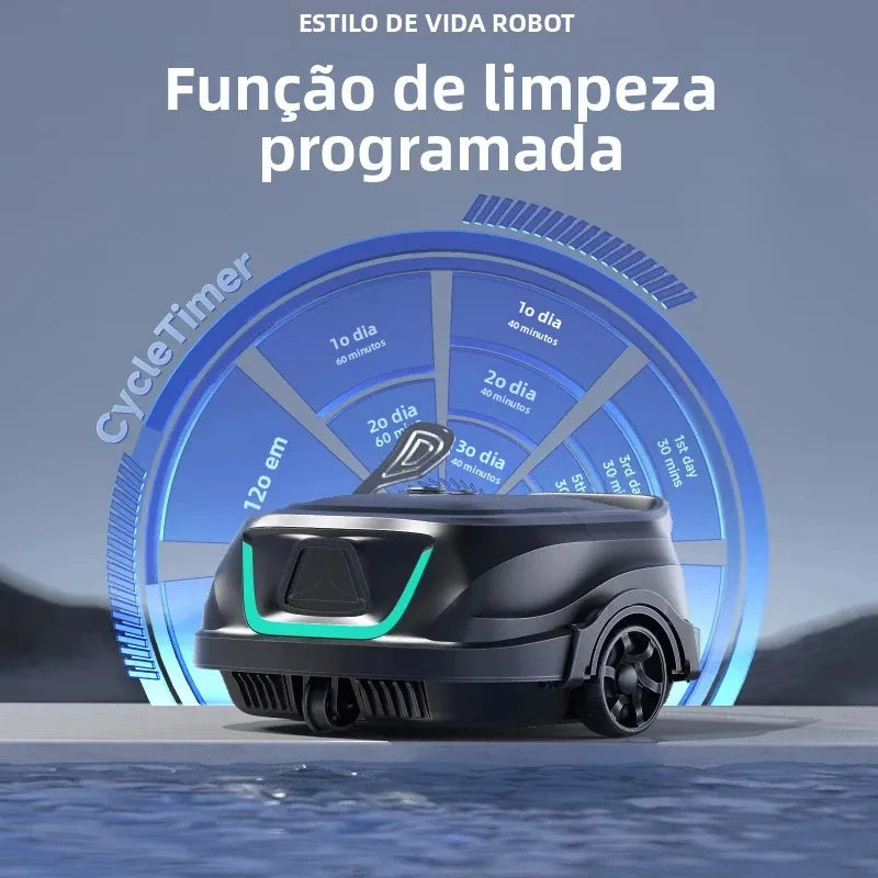 Swimming Pools Vacuum Cleaner Wireless for Floor Smart Cleaning Robot Auto-Parking Dual-layer Filtration120mins Running Time