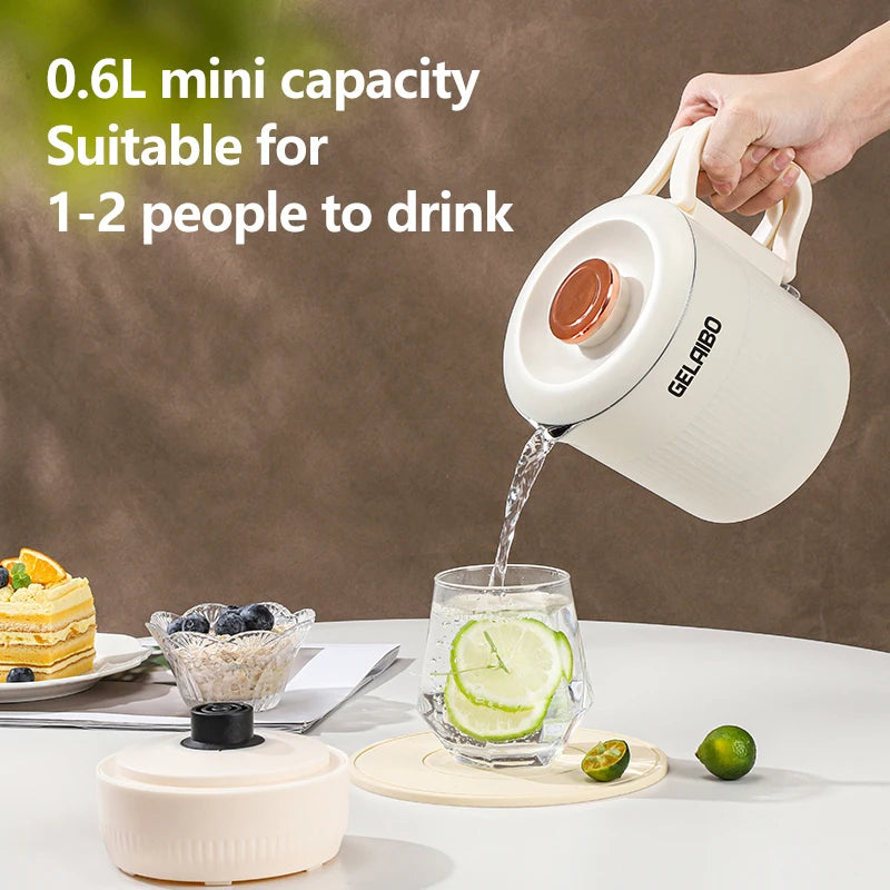 GELAIBO Electric Kettle Folding Kettle Travel Portable Kettle 304 Stainless Steel Electric Kettle Double-Layer Anti-Multifunctio