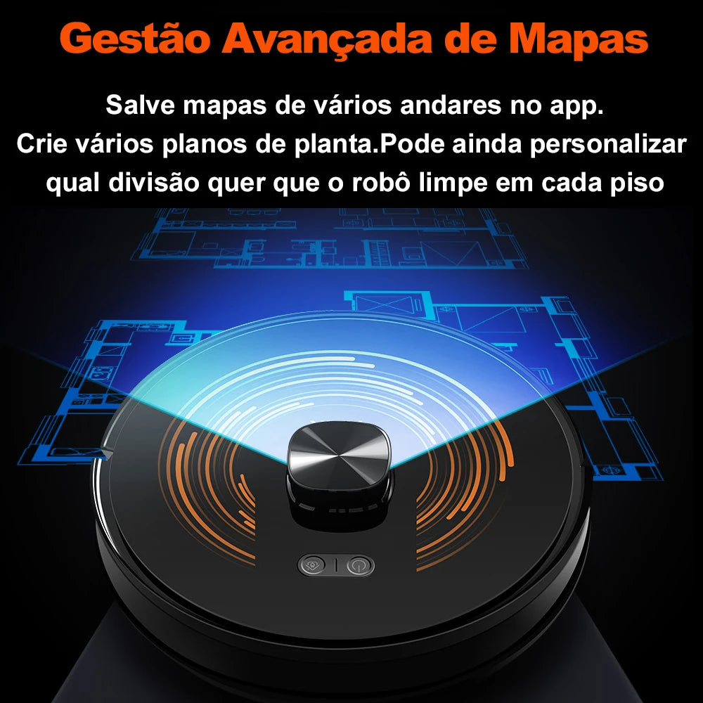 Robot Vacuum Cleaner ABIR X9,Laser Lidar,6500pa Suction,Multi-Floor Map,Dual UV Cleaing,APP Restricted Area,Smart Home Mop