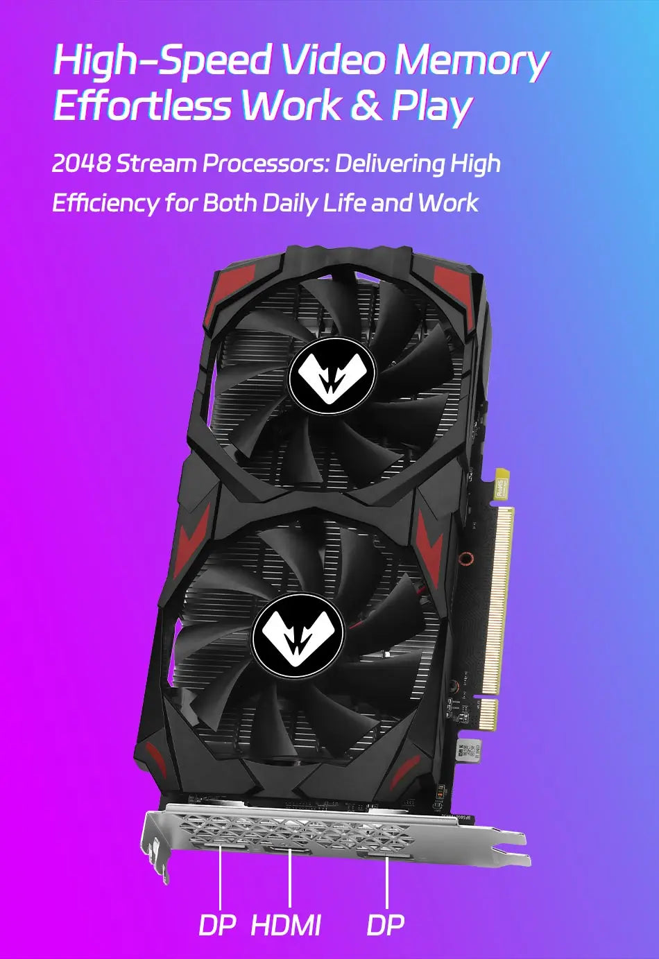 SOYO AMD Radeon RX580 8G Graphics Card GDDR5 Memory White Gaming Card 256Bit HDMI-compatible DP for Desktop Computer Accessories