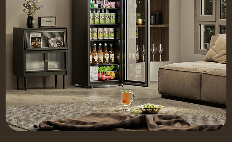 lCX household living room glass door fruit beverage tea fresh-keeping refrigerator
