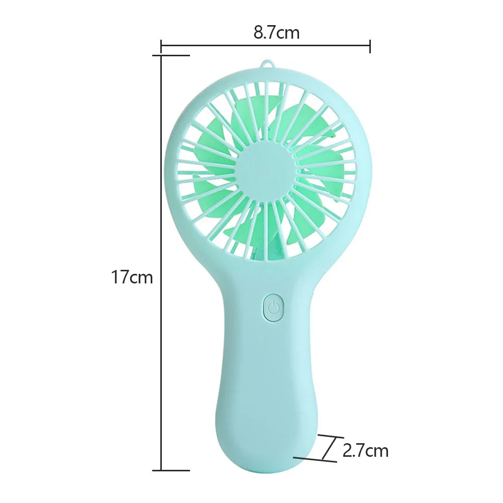 Mini Handheld Small Fan 3 Gears Portable Silent Office Desk Student on Dormitory Charging Outdoor Hand Holding Fan Small