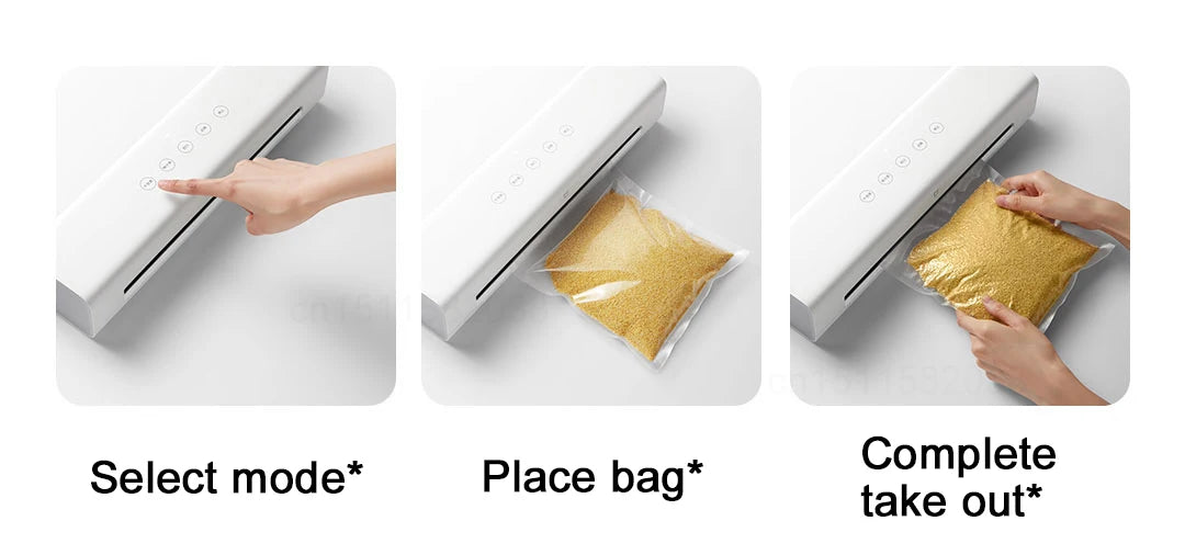 MIJIA Vacuum Sealer Machine,70Kpa Food Vacuum Sealer Machine Preservation Dry/Moist Modes,220V With Free 10pcs Vacuum Bag
