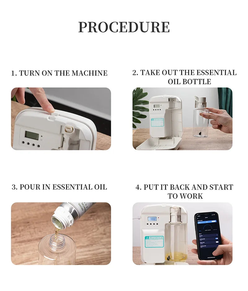 NAMSTE New Electric Aroma Diffuser Bluetooth 1000m³  Diffuser Essentail Oil  Aromatherapy Machine Device Electric Aromatic Oasis