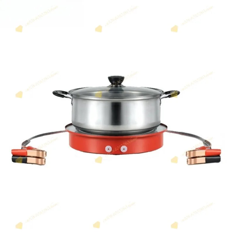 12V DC Electric Heating Cooker, Induction Cooker for Vehicle Solar Energy, No Inverter Required