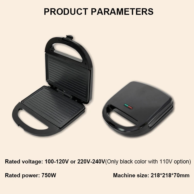 DMWD Electric Egg Sandwich Maker Mini Grilling Panini Baking Plates Toaster Multifunction Non-Stick waffle Breakfast Machine EU