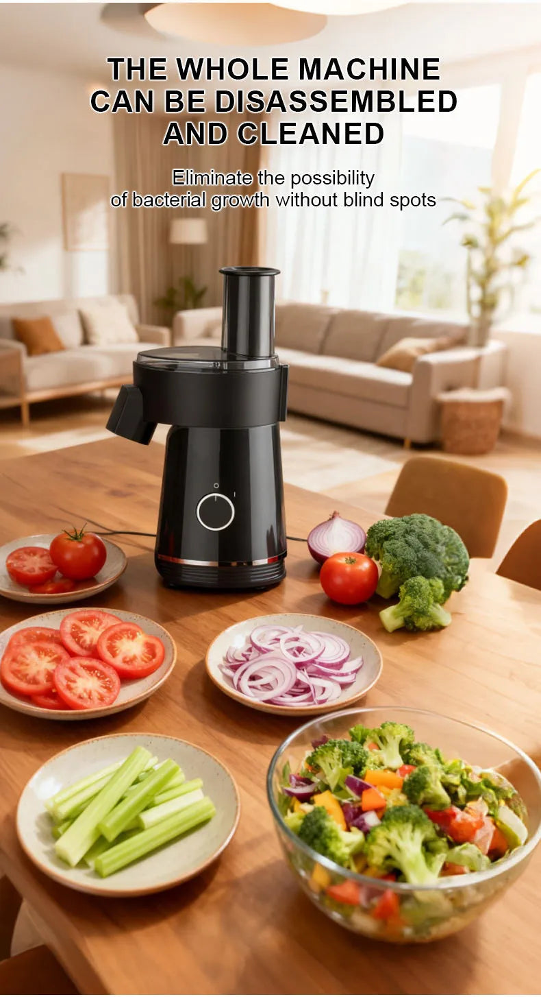 6-in-1 Electric Vegetable Chopper – 200W Multifunctional Food Processor for Slicing, Dicing  Compact & Easy Clean Home/Kitchen