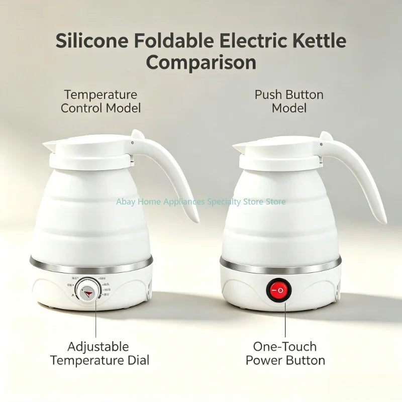 Baby Food Grade Silicone Portable Electric Kettle Folding Kettle Automatic Power-Off Electric Automatic Kettle  for Home Trip
