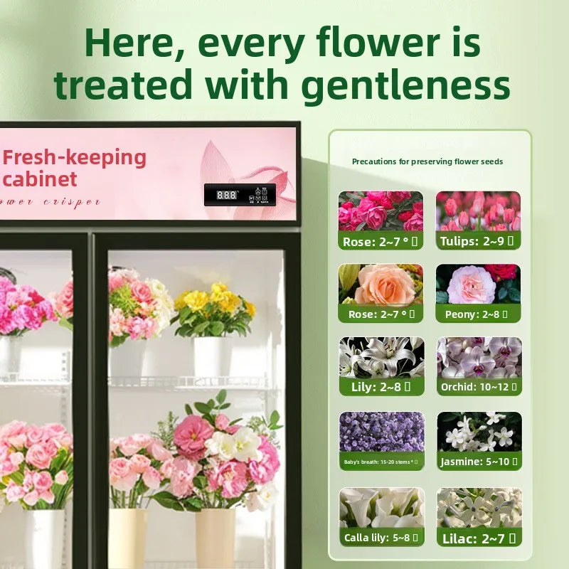 HXL Flower Shop Commercial Fresh Flower Preservation Cabinet Large Capacity Air-Cooled Freezer Refrigerated Fresh Preservation