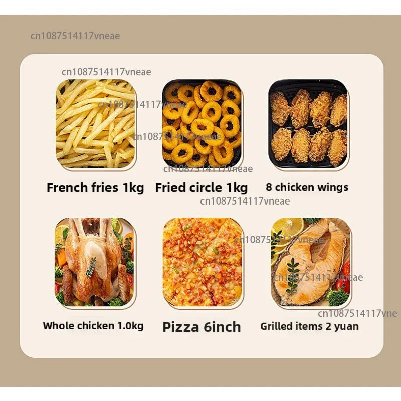 Multi-Function Air Fryer 8L Large Capacity Stainless Steel Touchscreen Electric Oven Home Breakfast Maker