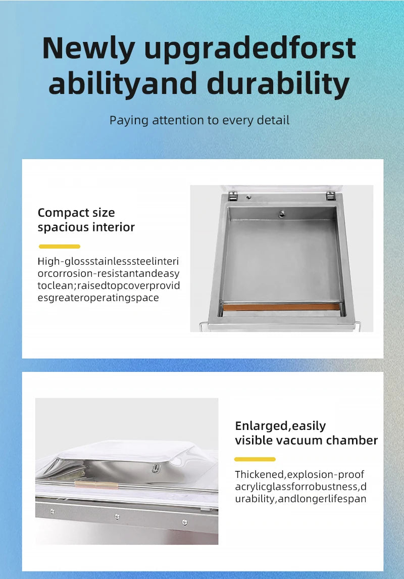DIVEDEER Commercial Vacuum Sealer for Food Packaging Chamber-Type Vacuum Sealer for Kitchen Meat Preservation