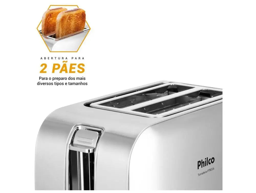 Philco Toaster Inox 2 Slice 7 Levels Toaster PTR03A - 110V