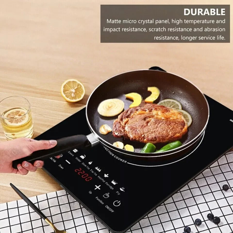 220V Induction Cooker Cooktop Electric Burner Portable Countertop Hot Pot Stove