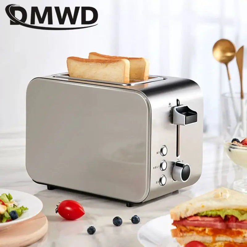 Stainless steel Electric Toaster Bagel Bread Bake tray Double side heating Bread machine With dust lid Breakfast Sandwich maker