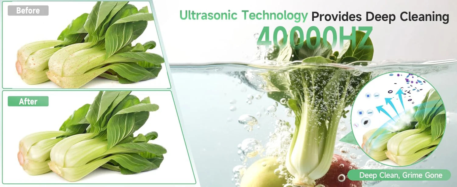 KUNPHY Ultrasonic Machine 2.5 40kHz Jewelry Cleaner Ultrasonic Bath Multifunctional for Mouthguard Razors Dental Parts Cleaning