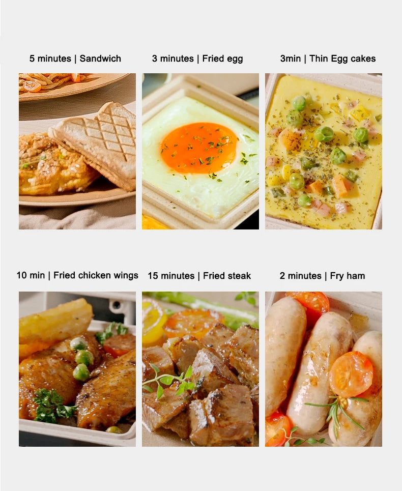 Electric Panini Sandwich Machine Multifunction Baking Pan Light Food Breakfast Maker Waffle Bread Toaster Omelette Steak Grill