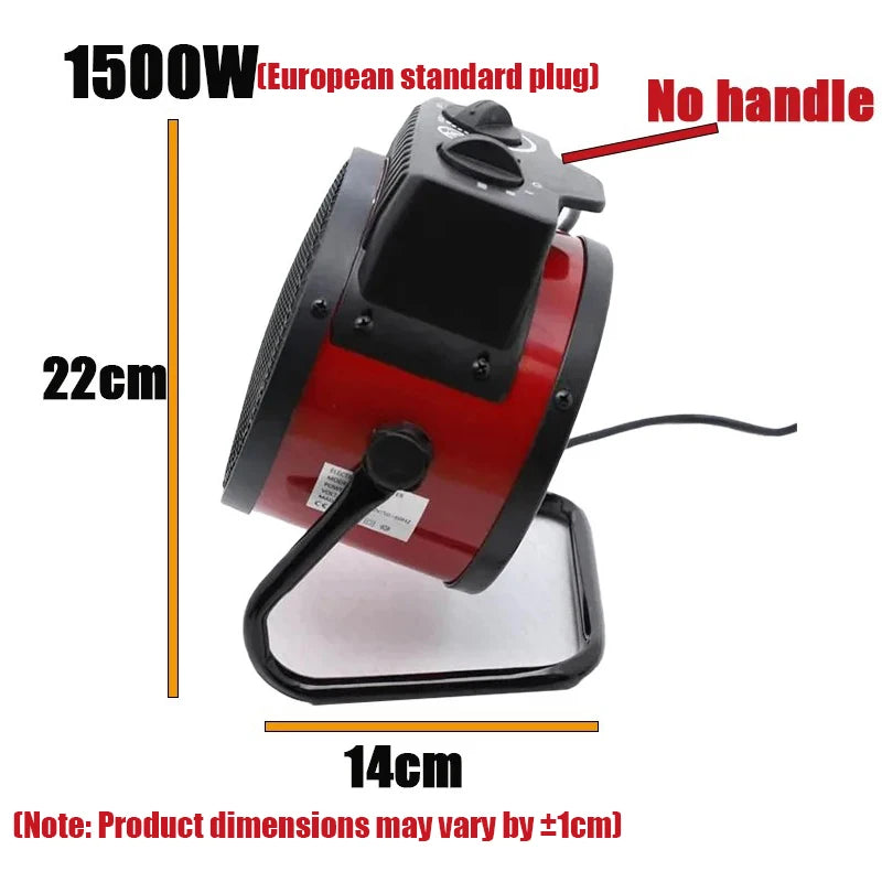 3000W Portable Electric Space Heater with Fan Adjustable Thermostat  2 Heat Settings&Fan Mode&Tip-Over Protection 1.5kw/2kw/3kw