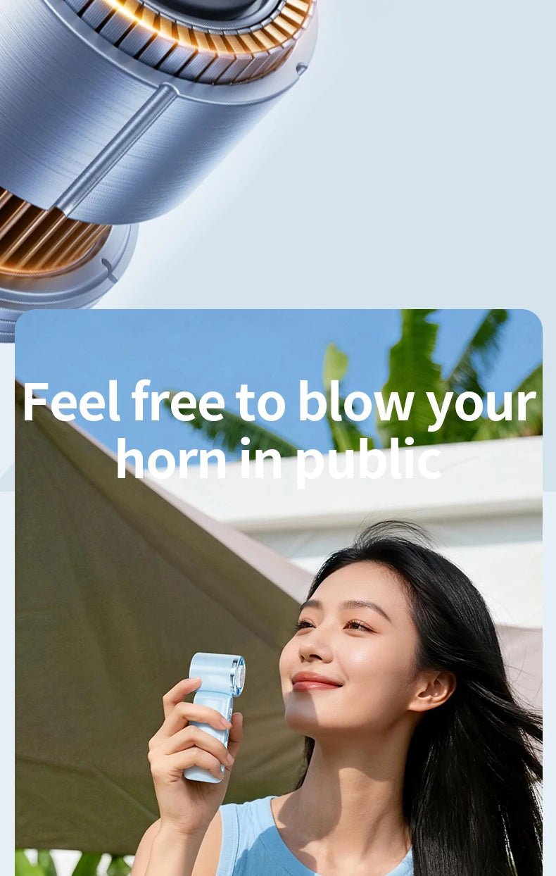3000mAh 199 Speed Portable Handheld Fan with ICE Semiconductor Cooling 360° Turbo Personal USB Rechargeable Mini Air Cooler