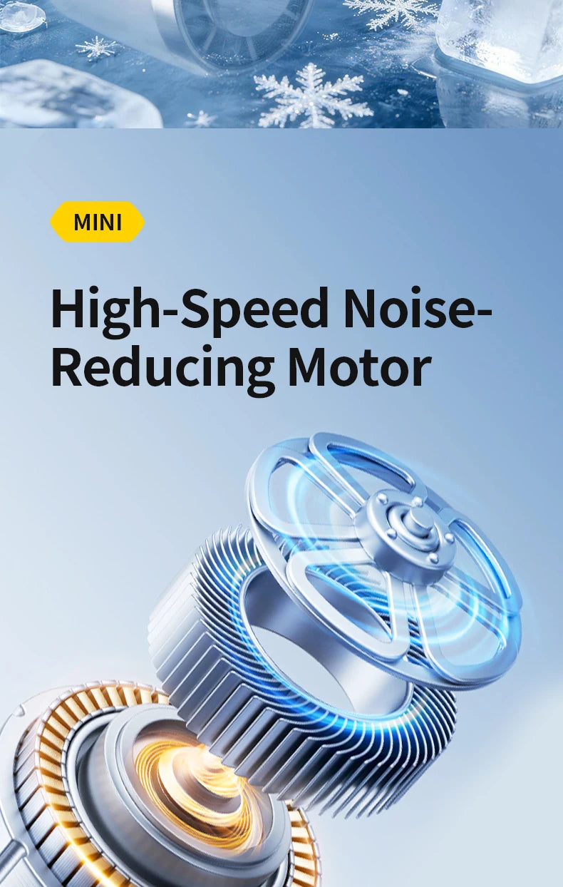 3000mAh 199 Speed Portable Handheld Fan with ICE Semiconductor Cooling 360° Turbo Personal USB Rechargeable Mini Air Cooler