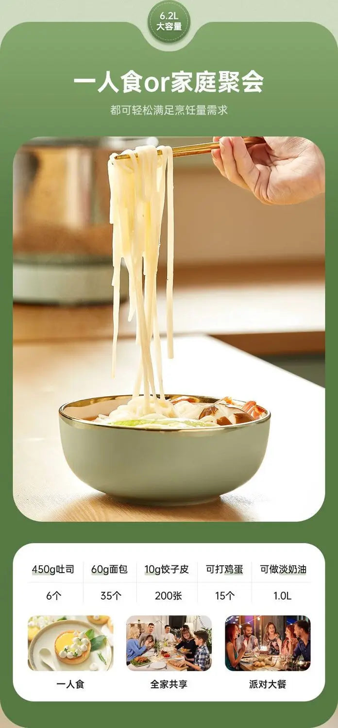 Home Stand Mixer: Multi-Function Fully Automatic Small Dough Kneader, Mixer with Fermentation