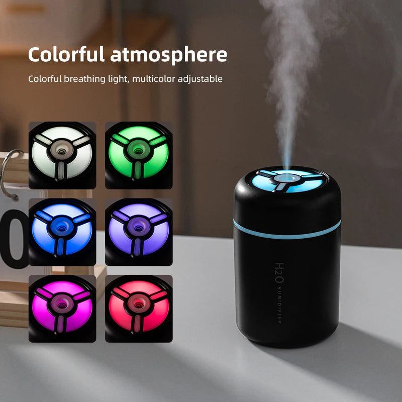2025 New Portable Colorful Humidifier for Car Home USB Mini Air Humidifier with LED Night Light Silent Ultrasonic Humidifier