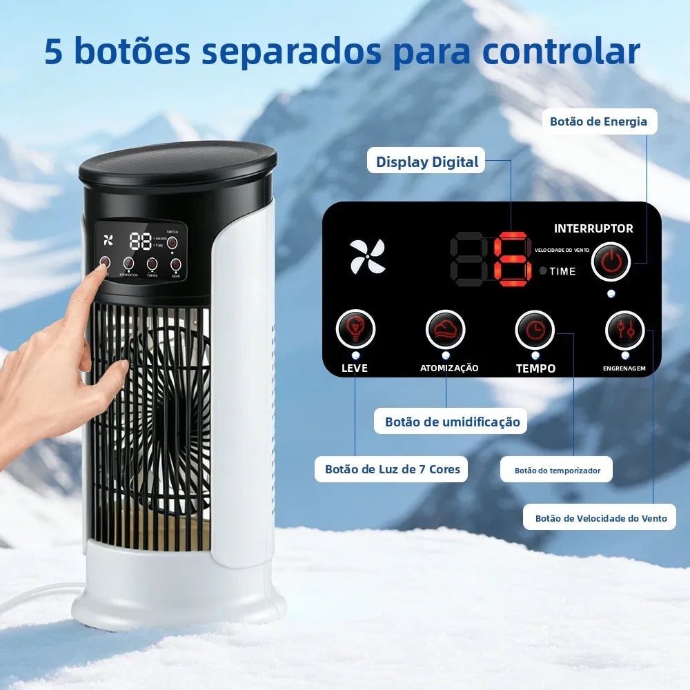 3 In 1 Household Fan Air Conditioner Portable 6-gear Air Cooler LED Night Light Humidifier Air Adjustment Fan Office Home Fan
