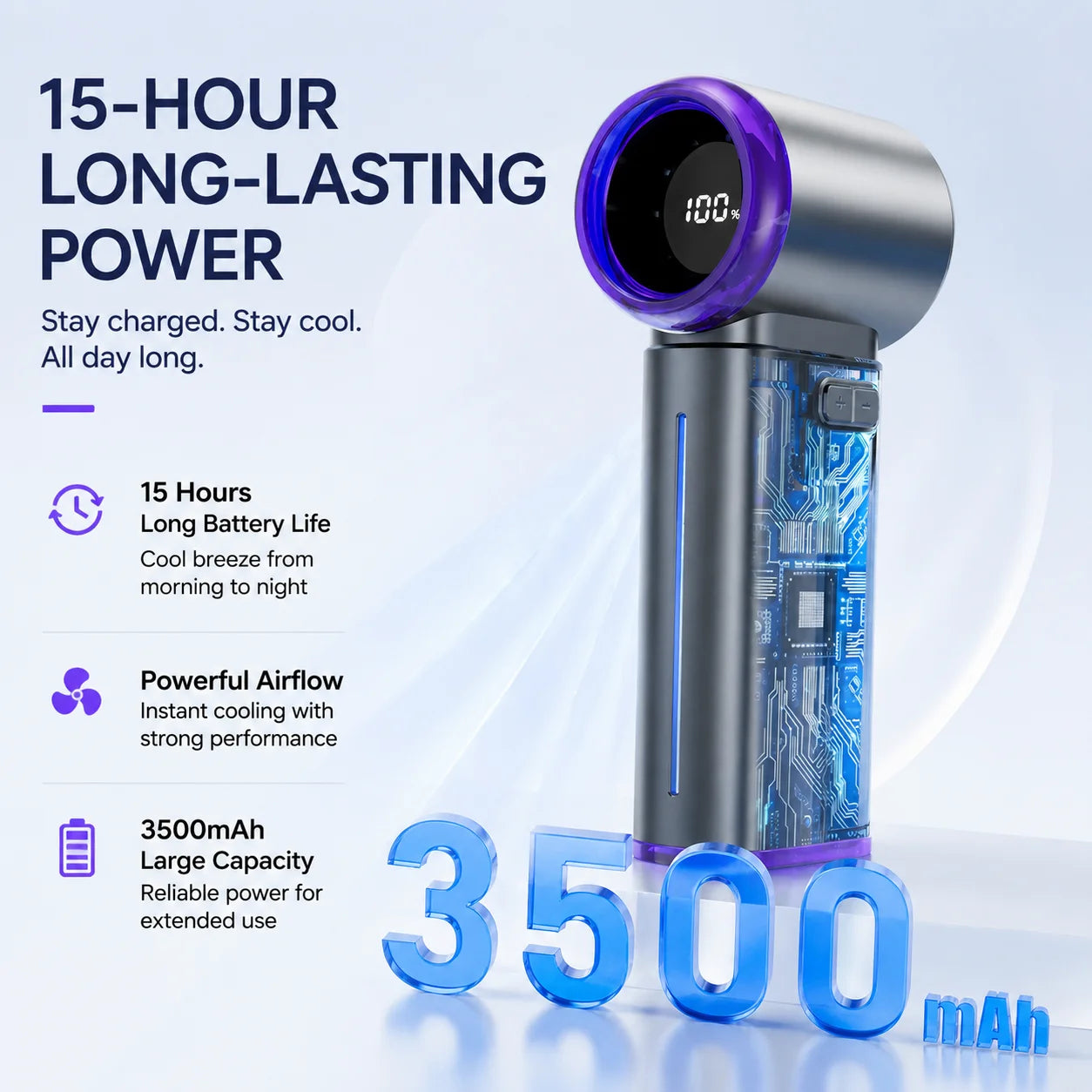 Portable Mist Cooling Fan Humidifier Ice Water Instant Cooler 199-Speed Turbo Handheld Fan Rechargeable Mini Air Conditioner Fan