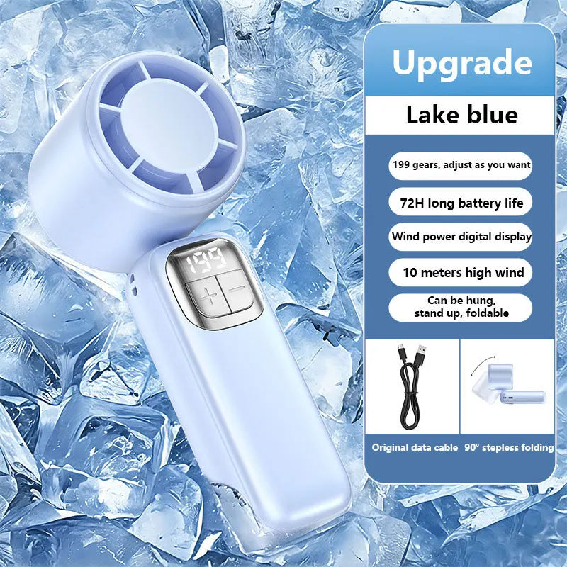 Lenovo 199 High Speed Air Ice Cooler Fan USB Rechargeable Turbo Jet Handheld Fan with Brushless Motor for Outdoor Office Travel