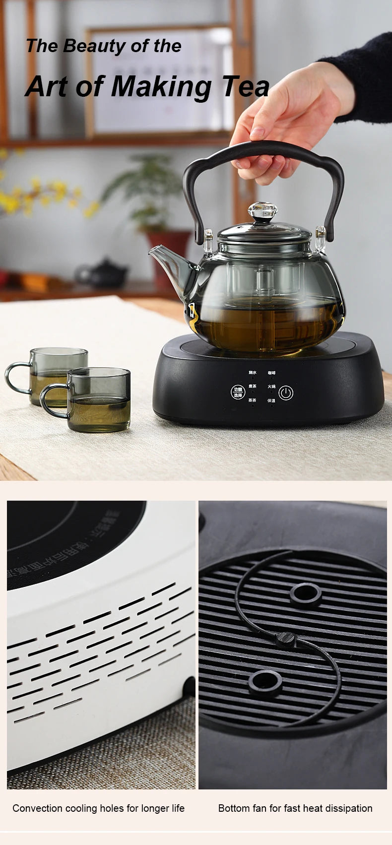 1200W Electric Stove Portable Ceramic Hob Heating Furnace Coffee Milk Brewer Hotplate Single-burner Induction cooktop Tea Warmer