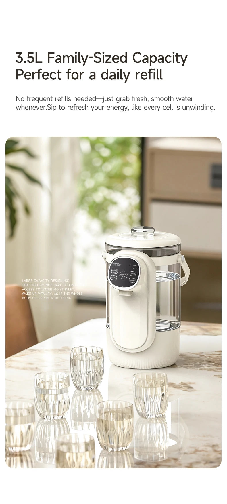 Electric Kettle 3.5L Temperature Control Water Boiler Thermo Pot 24H Keep Warm Hot Water Dispenser with Digital Display for Baby