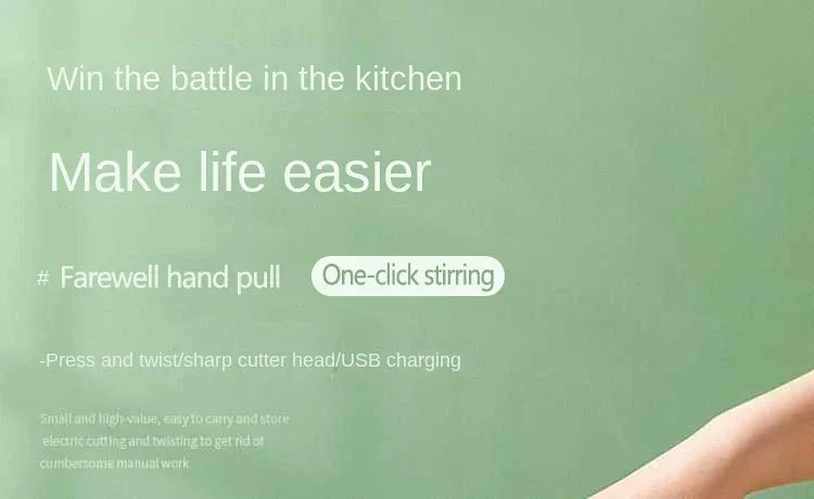 4 in 1 Handheld Electric Vegetable Cutter Set Kitchen Tools For Garlic Pepper Chili Onion Celery Ginger Meat With Brush