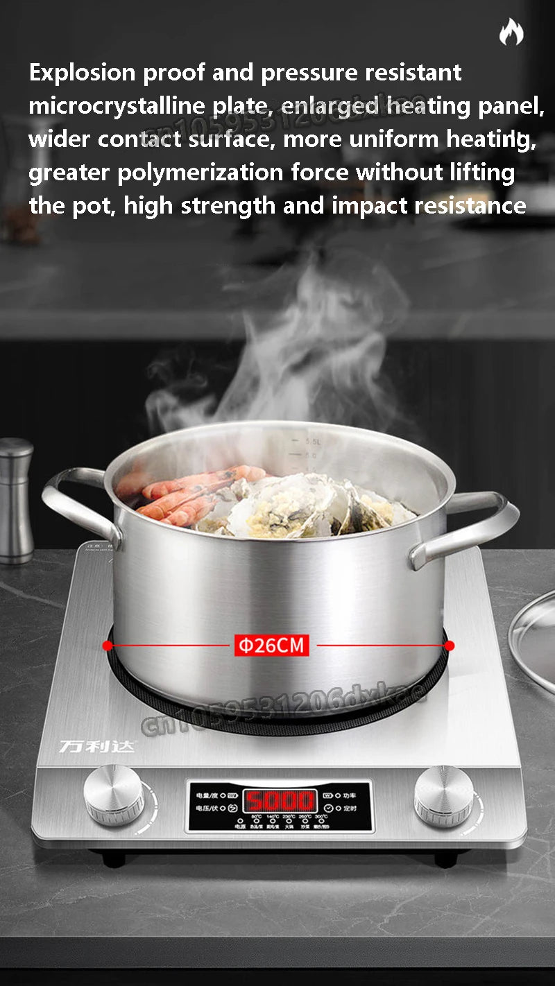 5000W High-power Commercial Desktop Induction Cooker Portable Induction Cooker Household Kitchen Canteen Milk Tea Shop