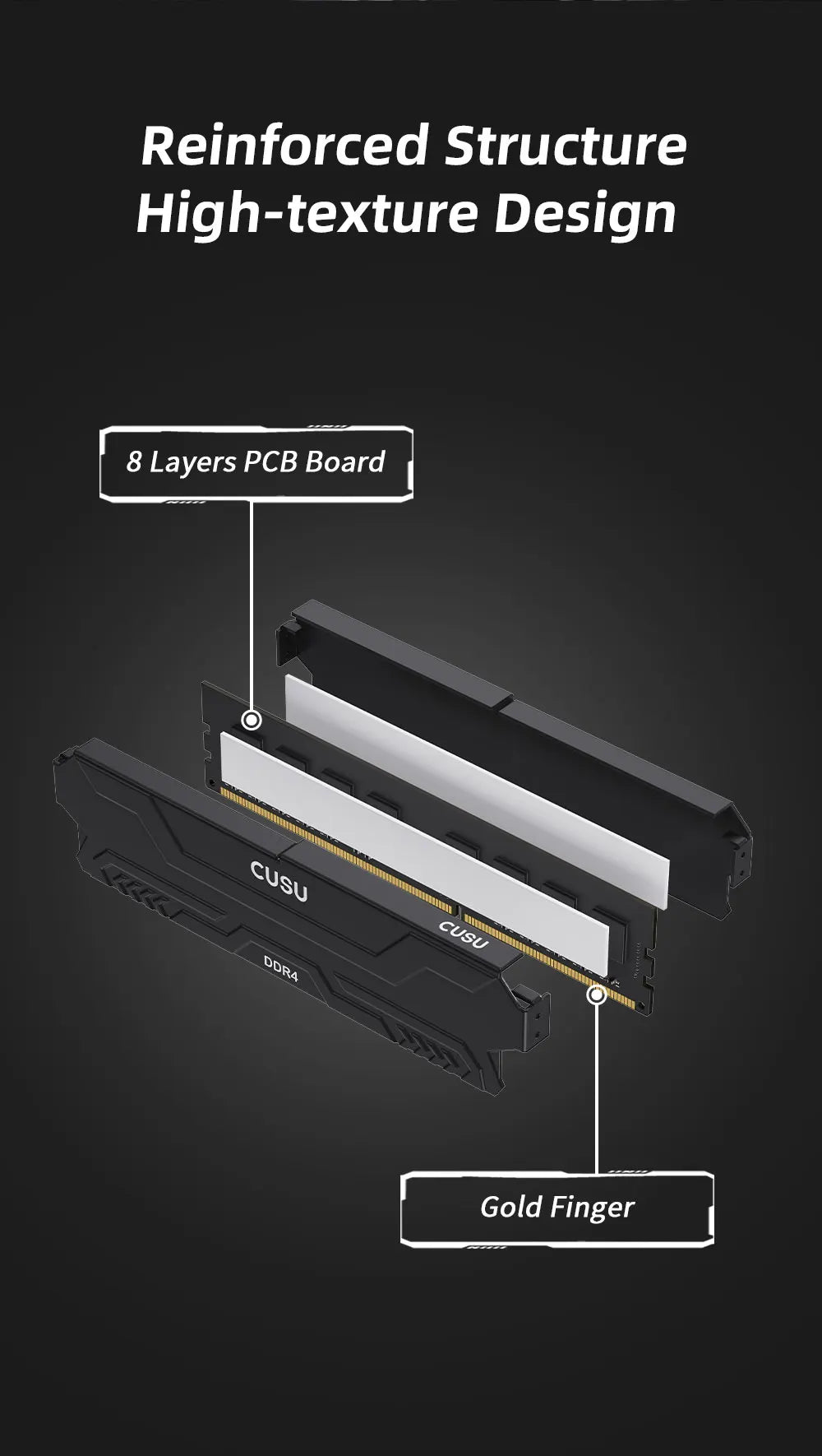 CUSU DDR4 Desktop Memory 3200MHz DDR4 RAM 8GB 16GB 8GBx2 16GBx2 1.35V/ 1.2V UDIMM for Motherboard