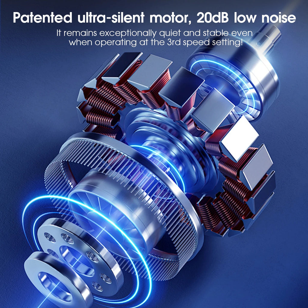 1500mAh 5 Speeds Bladeless Neck Fan Hands Free Portable Rechargeable Cooling Strong Airflow Ultra Quiet for Travel Outdoor