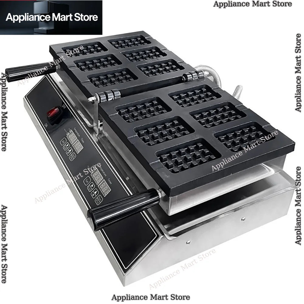 Electric Ice Cream Stick Waffle Maker 1600W 6PCS Popsicle Shape Taiyaki Waffle Machine Square Shape Waffle Iron Non-stick WHYY